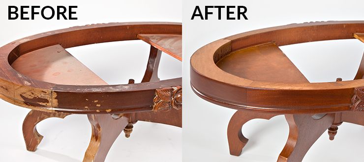small table frame treated and restored by professional