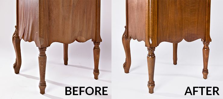 A table is polished by Woodlord restorations expert